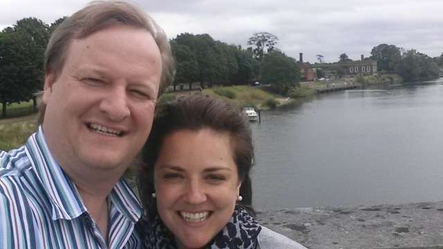 Alexander Whaley and his wife Maria enjoying a stop at a restaurant on the way to Durban, South Africa.