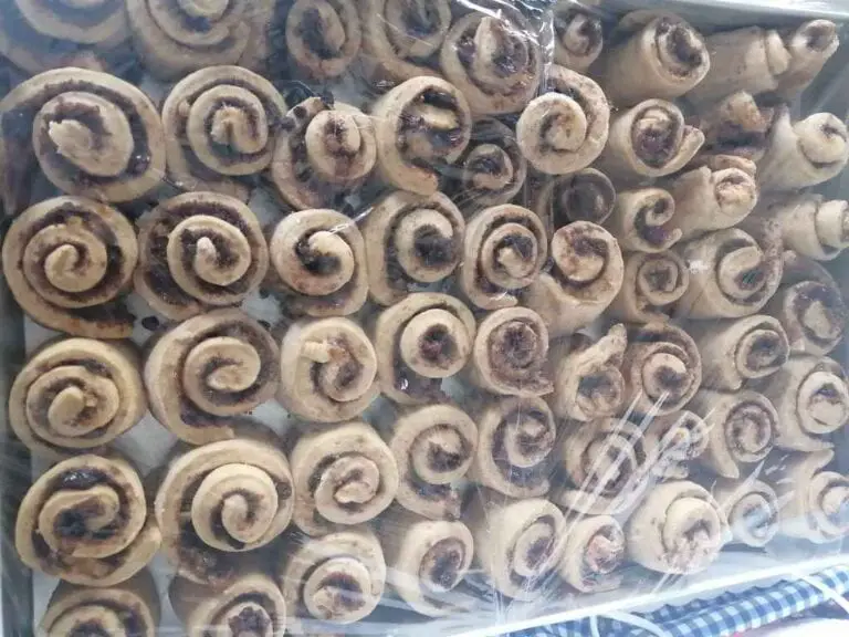 Cinnamon Rolls ready for fridge