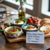 Table dressed with several different starters showing the wide range of possibilities.