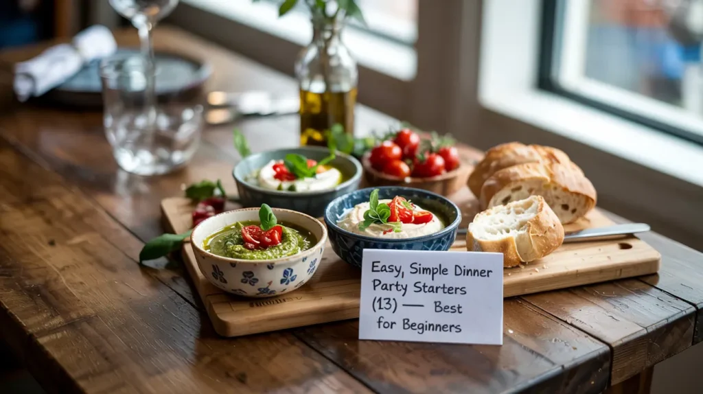 Table dressed with several different starters showing the wide range of possibilities.