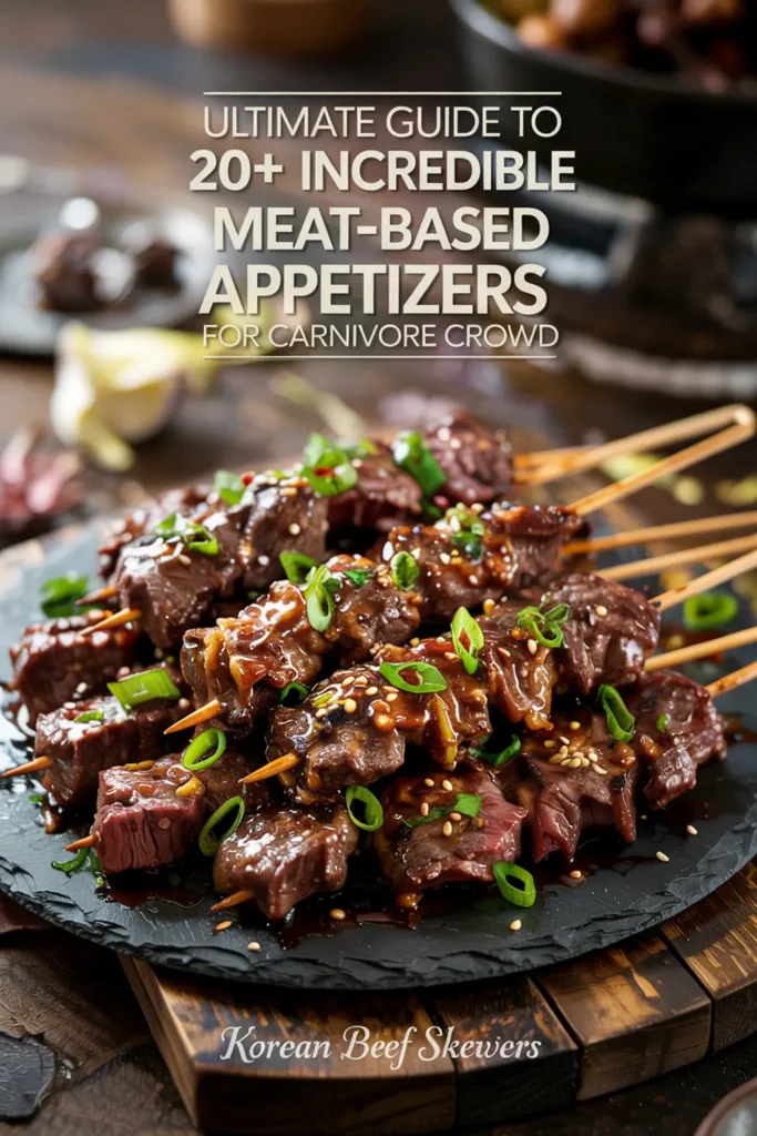 Korean Beef Skewers present a tantalizing fusion of sweet, savory, and umami flavors, capturing the essence of Korean cuisine in a convenient and irresistible appetizer format. Tender cubes of beef, marinated in a rich blend of soy sauce, brown sugar, sesame oil, garlic, and ginger, are grilled or pan-fried to a mouthwatering caramelization, creating a delightful balance of textures and tastes. Each skewer delivers a burst of authentic Korean flavor, making them a guaranteed hit at any gathering where bold and exotic flavors are appreciated.