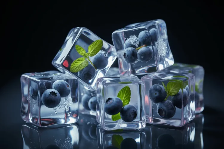 Crystal Clear Ice Cubes with fruits in them
