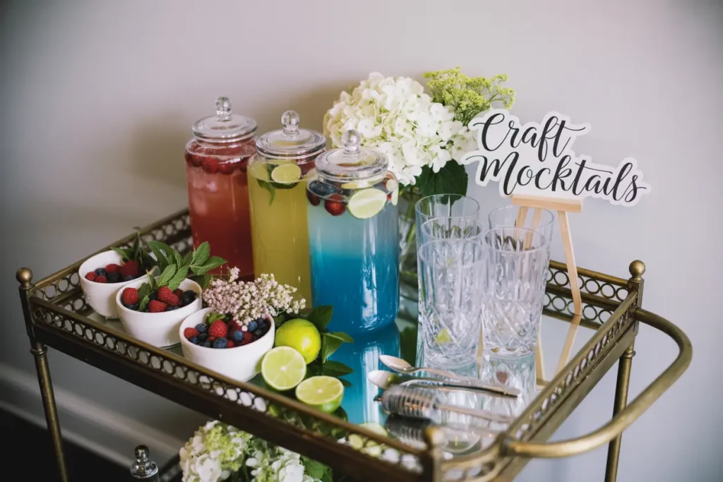 4 different craft mocktails and ingredients to make them