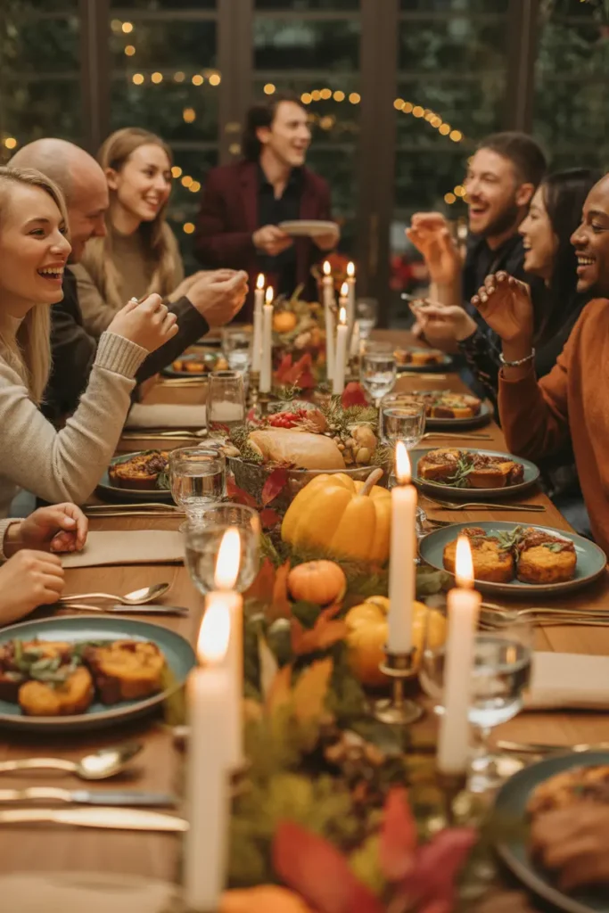 Stunning party setting thing gourds and pumpkins serving as the centerpiece