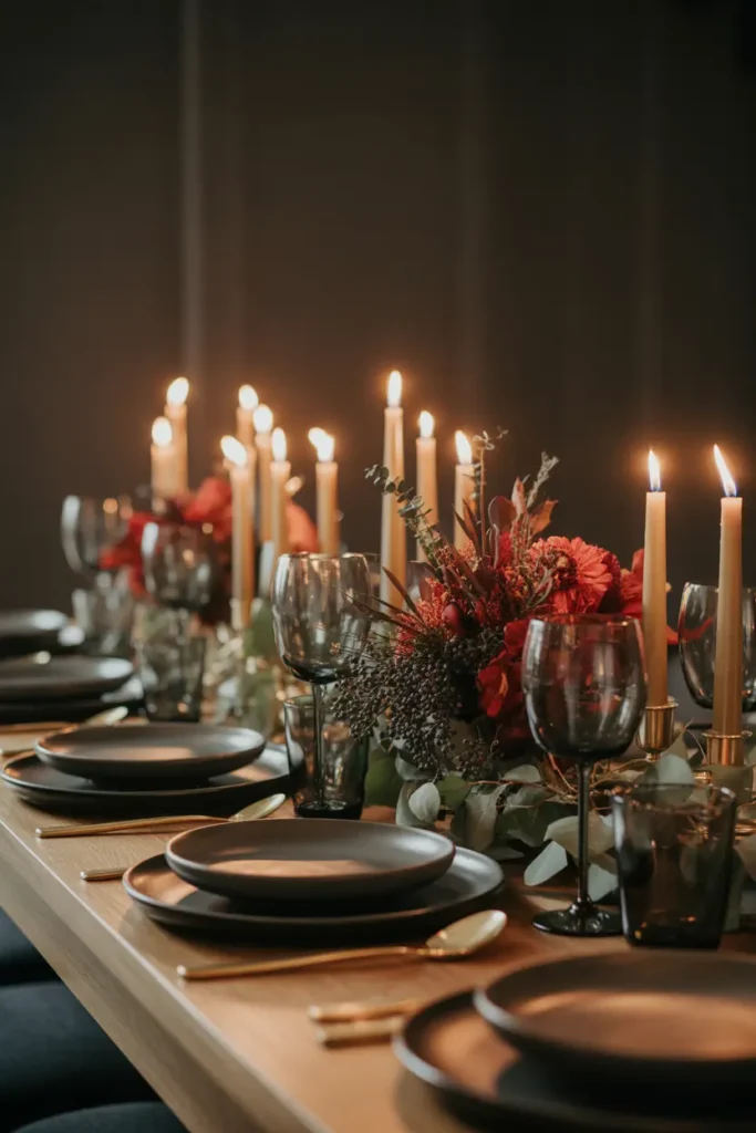 Elegant Modern Table setting for Thanksgiving