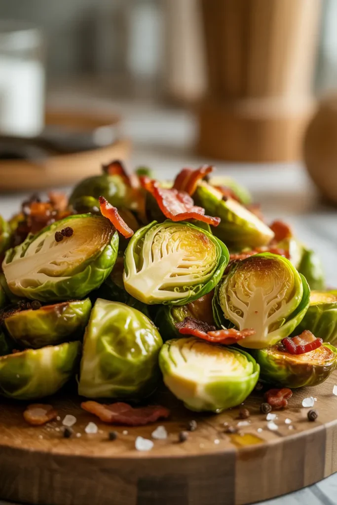 Roasted Brussels Sprouts with Bacon Bits