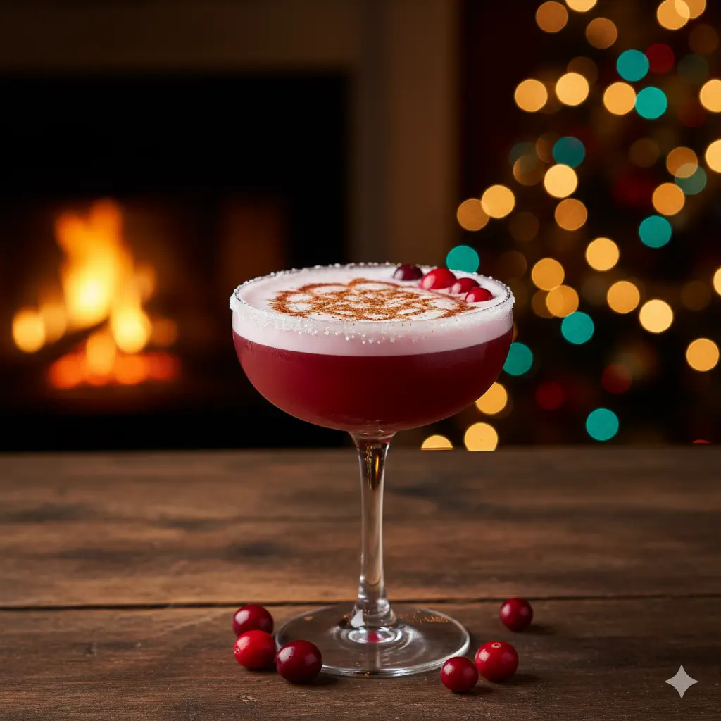 Cranberry Cinnamon Sour with frothy top