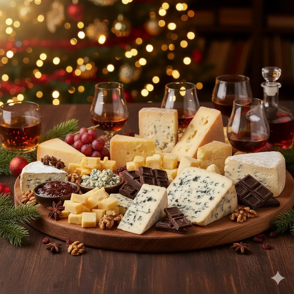 For spirits: Blue cheese, aged hard cheeses, and dark chocolate