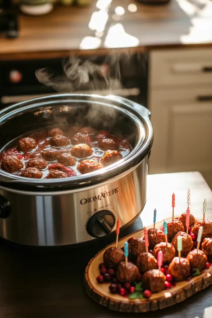 Slow Cooker rewarming Meatballs