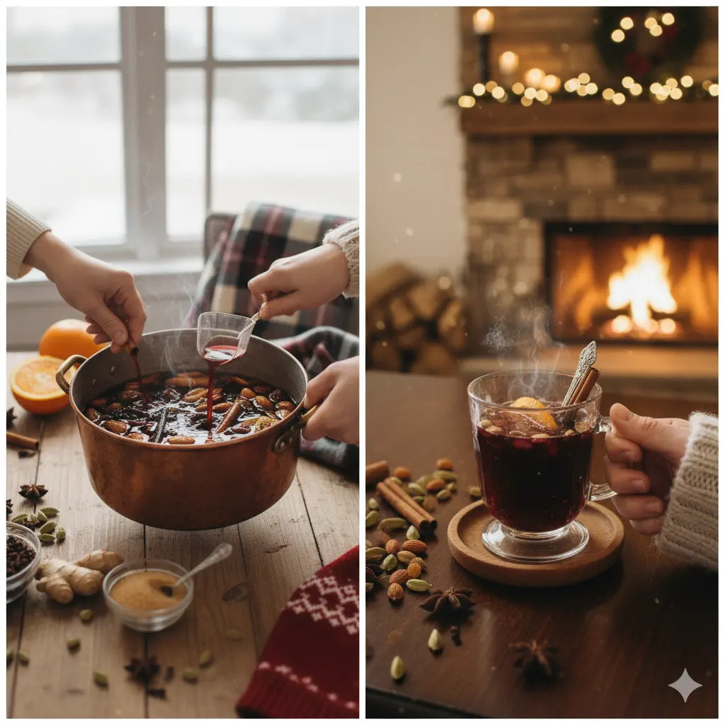 The Magic of Mulled Wine - citrus, spices, sugar, hit of alcohol - perfect for a cold winter's night.