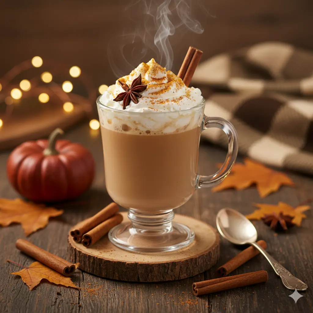 Pumpkin spice blended into hot chocolate for a seasonal taste!