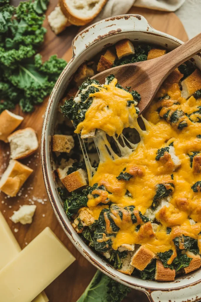 Cheesy Kale Stuffing - Healthy and Tasty