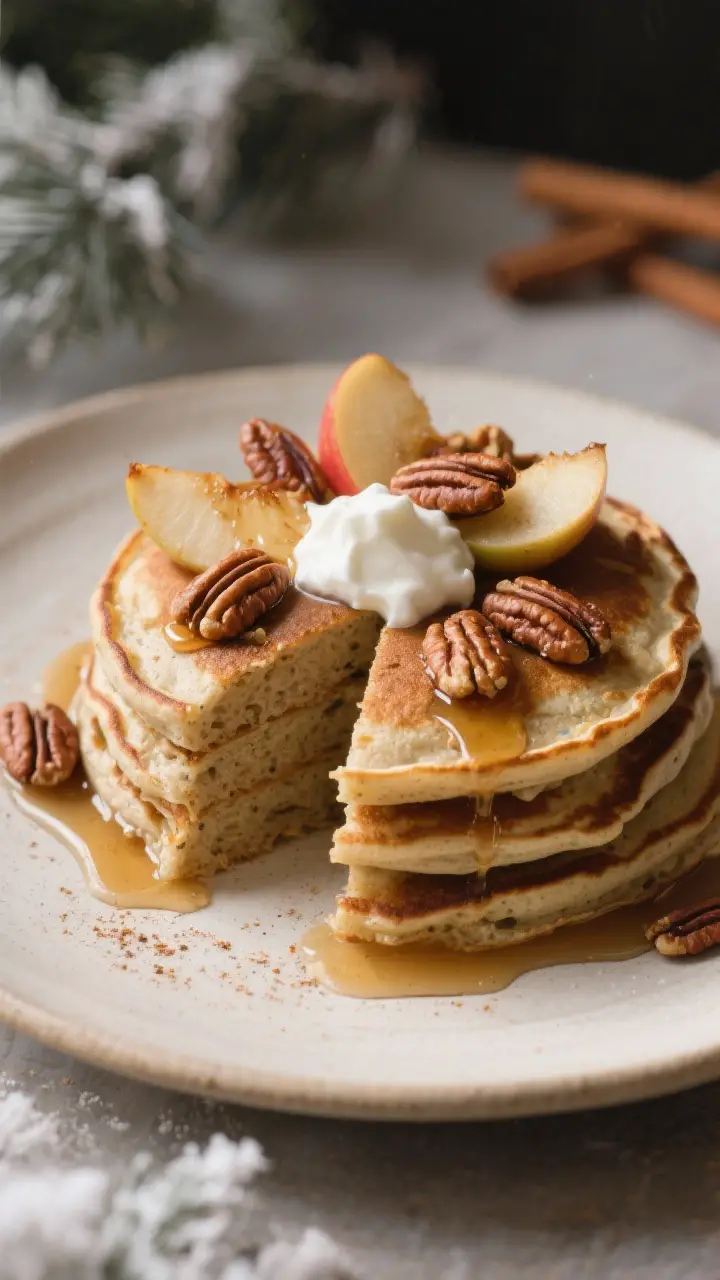 Final dish presentation: Restaurant-quality plated sourdough discard pancakes (Whole-Grain Winter va