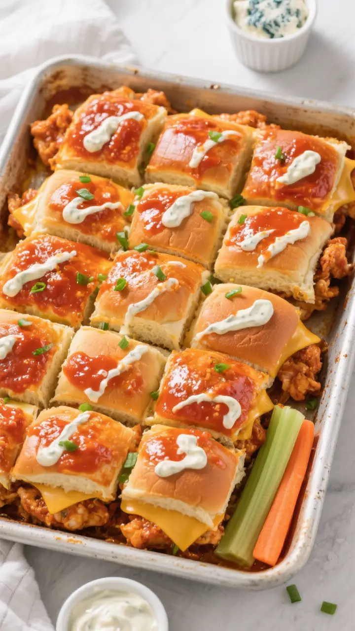 Overhead “tasty top view” shot: The full sheet of sliders after resting and slicing into 12 piec