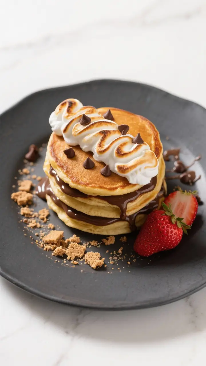 Final plated presentation, s’mores style variation: Restaurant-quality plating of Graham Cracker G