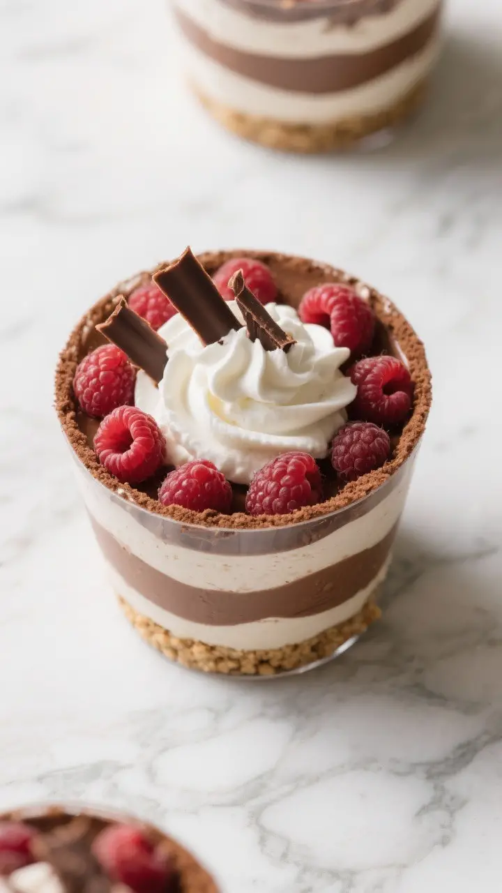 Tasty : Overhead shot of a chilled Nutella mousse cup layered over a thin gluten-free cookie crumb b