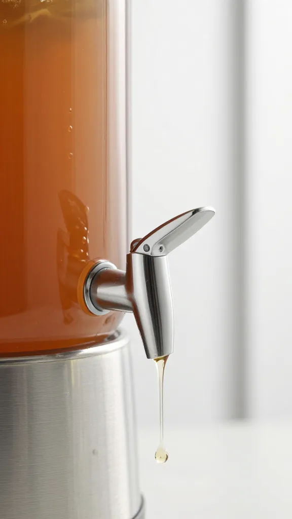 insulated drink dispenser spout dripping cinnamon cider