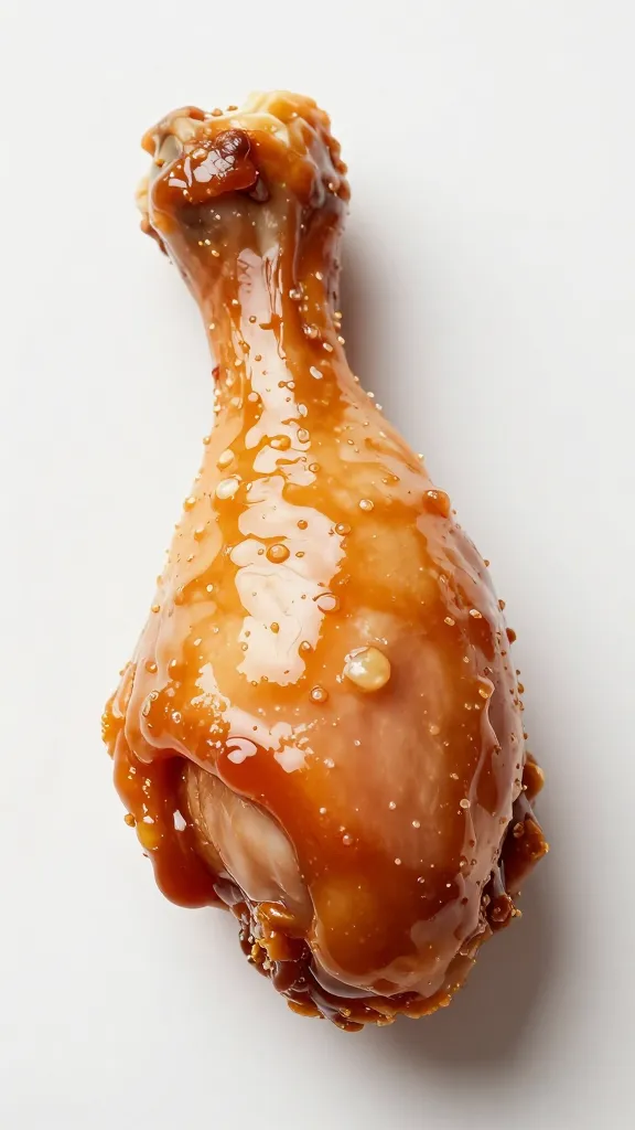 single chicken drumstick coated in tangy Catalina glaze