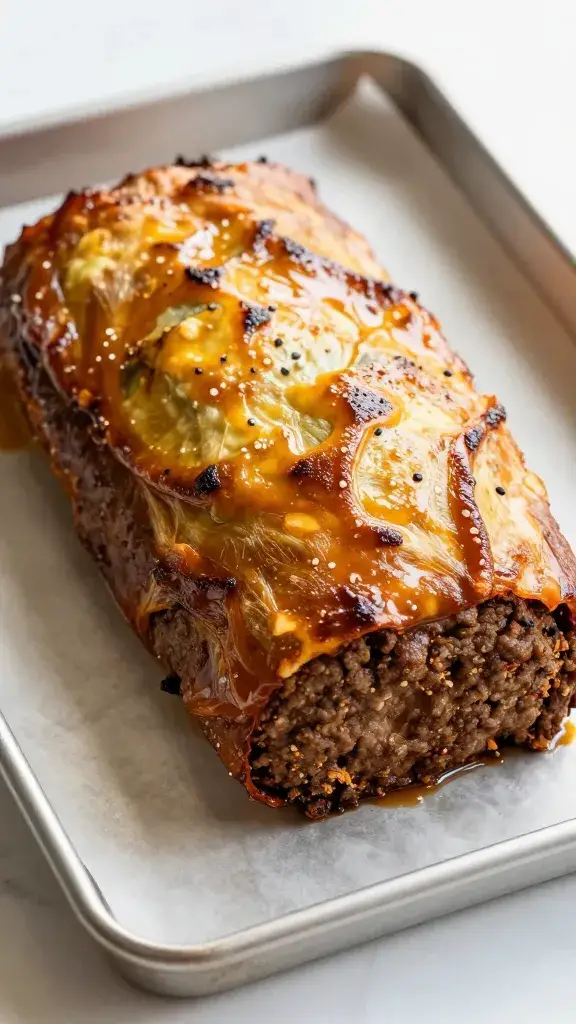 baked kafta log on sheet tray, caramelized surface