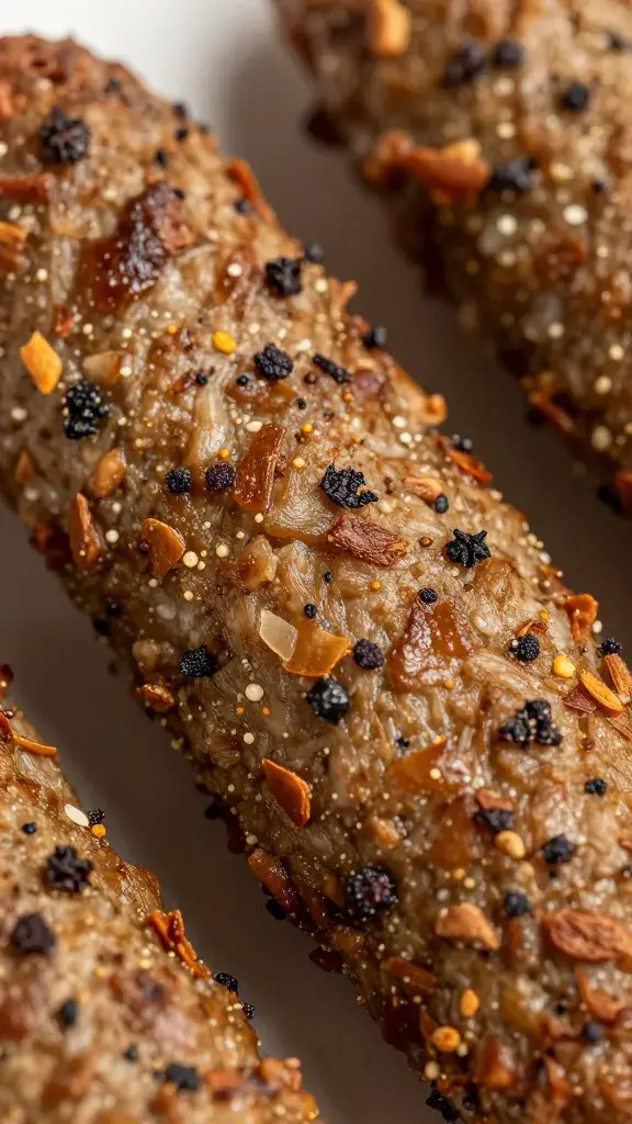 kafta log with visible allspice flecks, macro shot