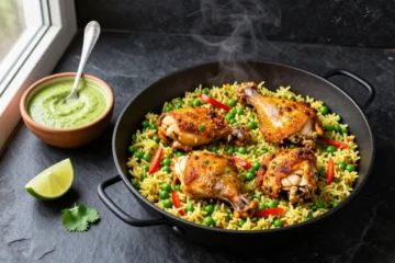 Peruvian Chicken and Rice with Green Sauce That Slaps