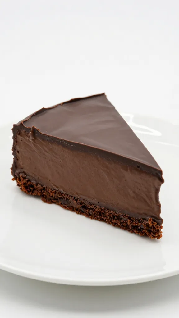 single plated German Chocolate Cake slice with clean edge