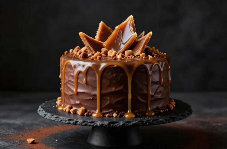 Unstoppable Chocolate Caramel Toffee Crunch Cake