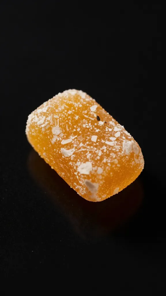 single shattery toffee shard against black background