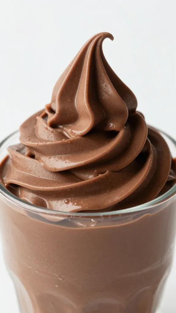 macro shot milk chocolate mousse swirl in tumbler