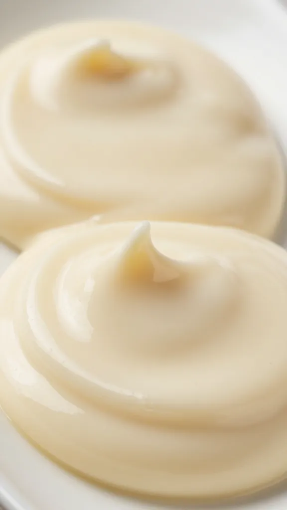 single arayes half dipped in tahini, macro shot