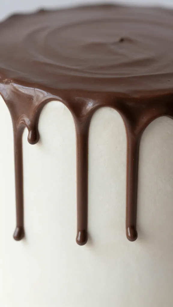 molten chocolate drip detail on cake rim