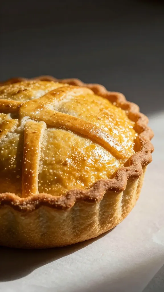 golden crust scored crosswise, dramatic side light