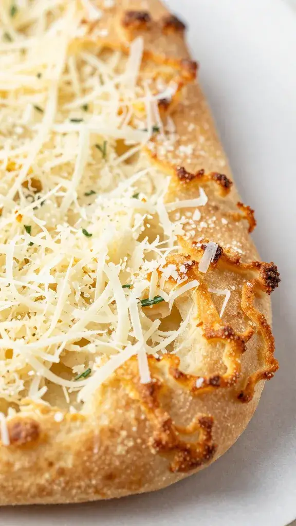 parmesan-showered focaccia edge with crispy cheese frill