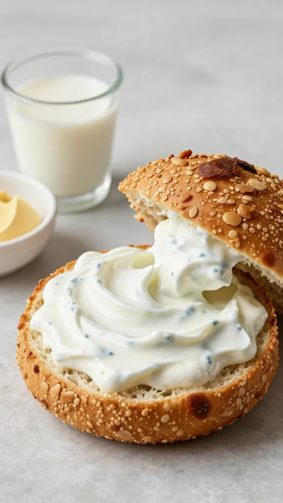 kofta dipped into garlic yogurt, macro shot