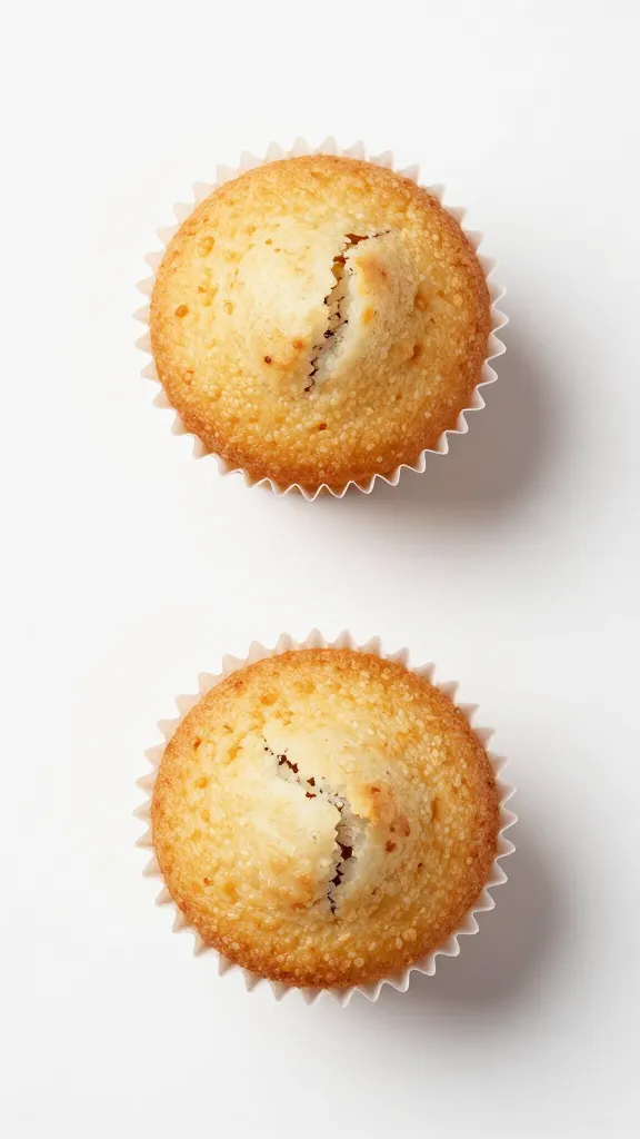 overhead of one muffin in unwrapped liner
