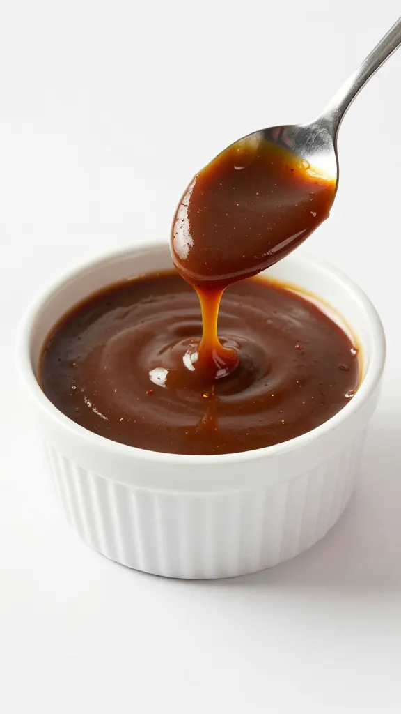 ramekin of smoky clubhouse sauce, spoon trail visible