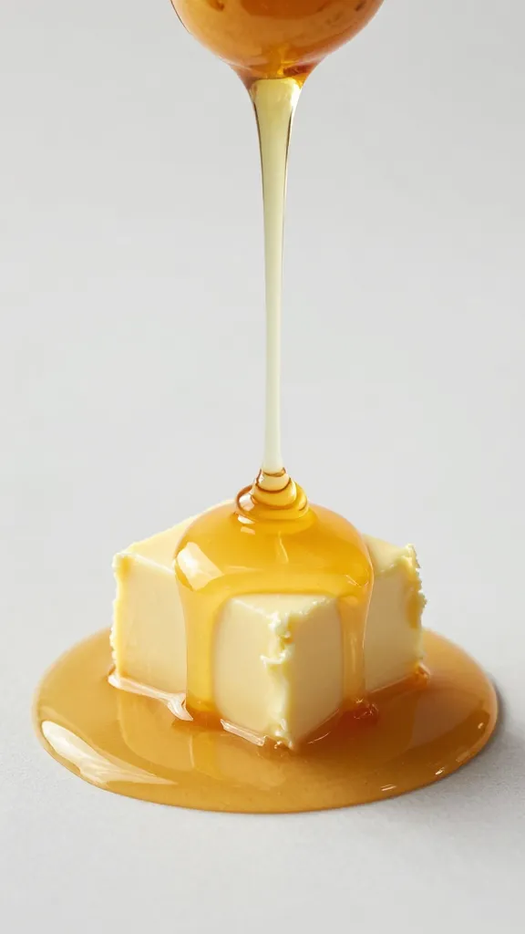 pat of butter melting under chili honey drizzle