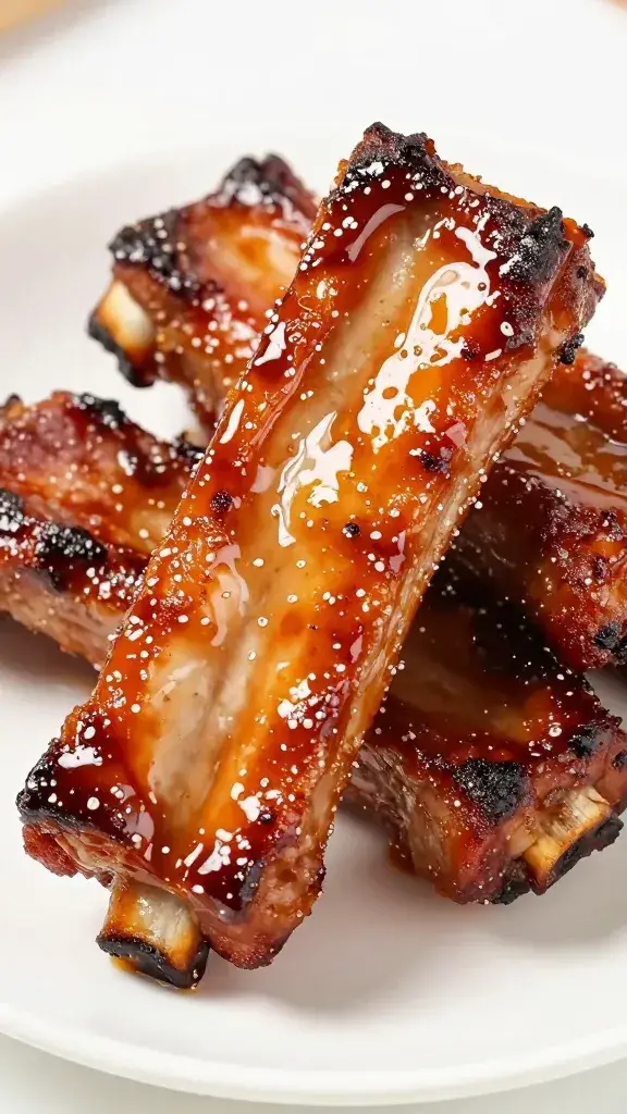 seared pork rib brushed with sticky monkey gland glaze