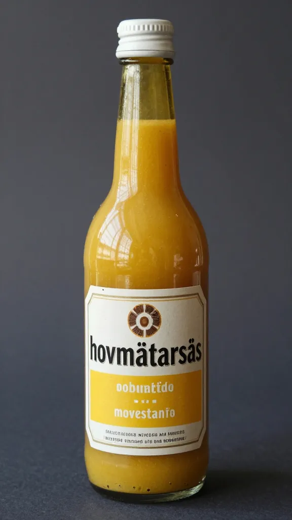 vintage mustard bottle labeled hovmästarsås, product shot
