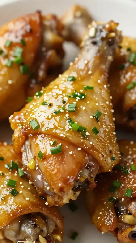 chicken thigh glazed with sauce verte closeup