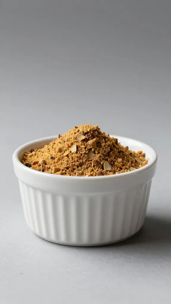 white ceramic ramekin of Colombian aji, studio lighting