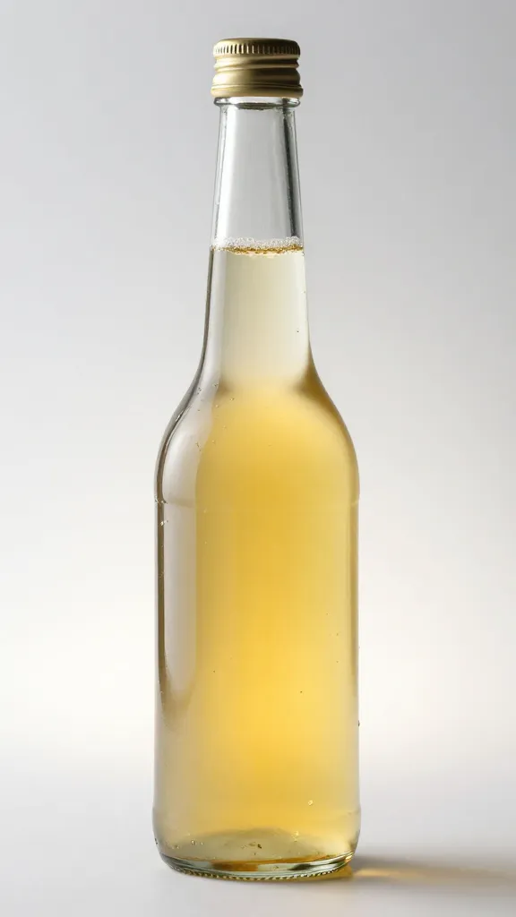 Bottle of colatura with dripped rim, studio light