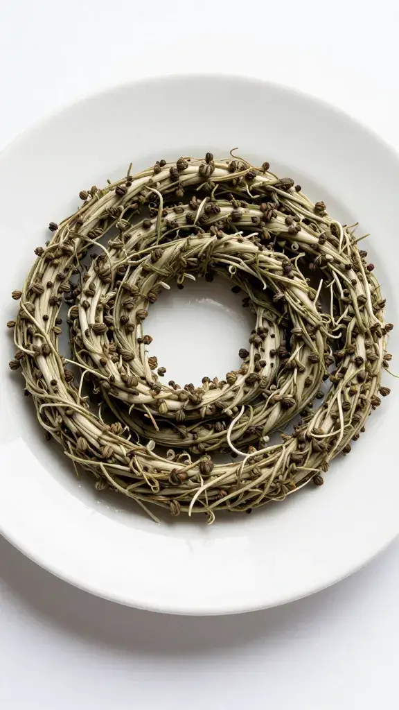 swirl of herby S’chug on white ceramic plate