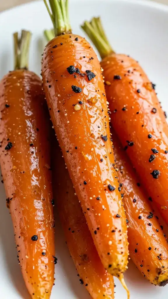 roasted carrot half coated in chermoula, macro shot