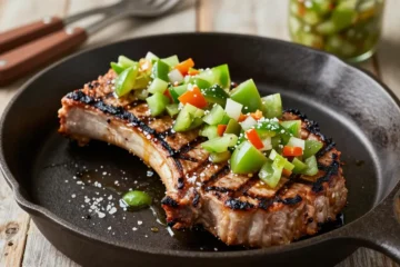 Viral Green Tomato Relish Bbq | Southern Tang on Pork Chops