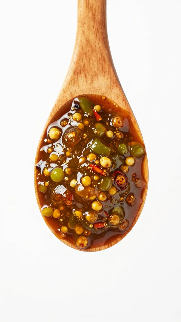 Wooden spoon coated in chili-lime beer mop