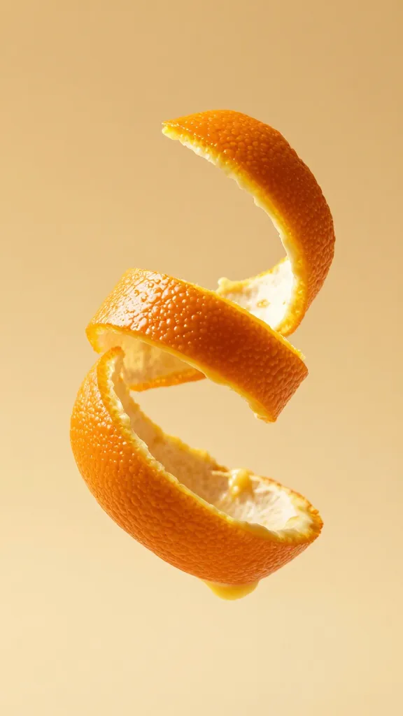 orange peel ribbons floating in warm butter, macro