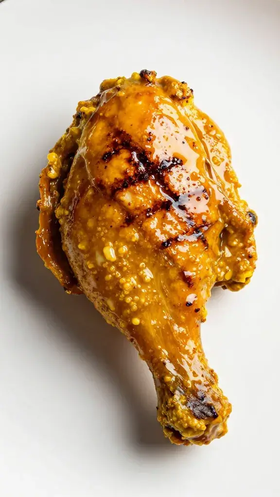 single grilled chicken thigh glazed with curry mop