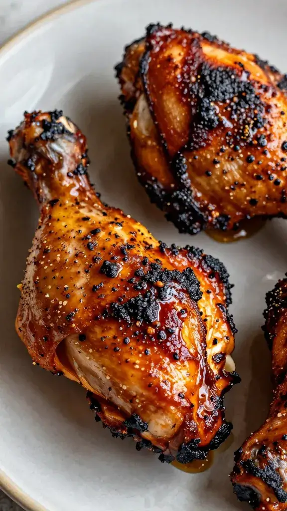 charred chicken thigh brushed with ancho honey