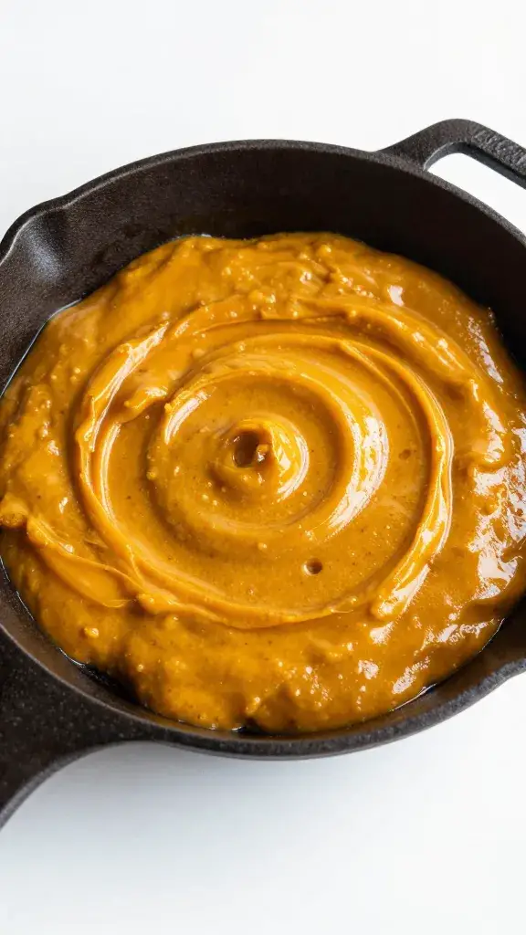 cast-iron skillet with glossy tandoori butter baste